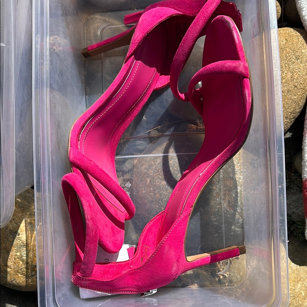 Sleek Pink Stiletto Heels with Ankle Strap